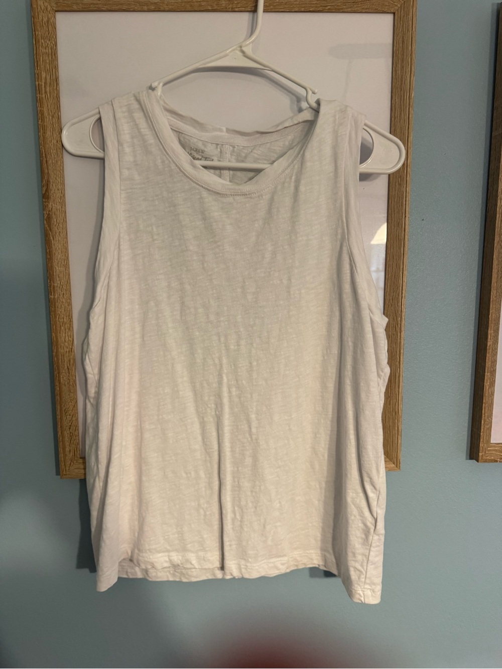 J. Crew White Slub Knit Sleeveless Tank